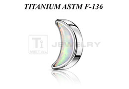 Накрутка из титана Ti Metal полумесяц с опалом