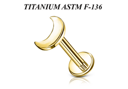 Лабрет из титана Ti Metal лаконичный полумесяц