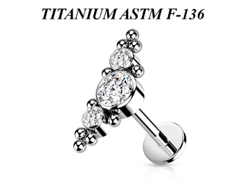 Лабрет из титана Ti Metal адиантум