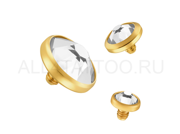 Накрутка из титана с прозрачным стразом