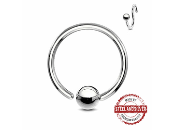 Кольцо раздвижное Steel and Silver с шариком