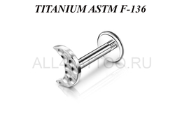 Лабрет из титана Ti Metal полумесяц