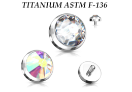 Накрутка из титана Ti Metal с кристаллом, резьба 0.9мм